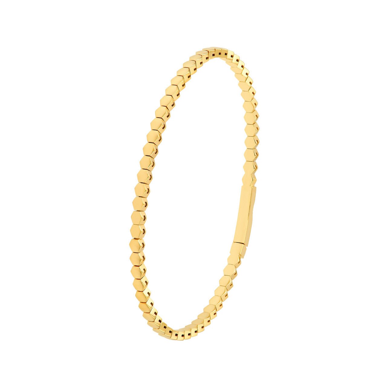Birmingham Jewelry - 14K Yellow Gold Hexagonal Link Flexible Bracelet - Birmingham Jewelry