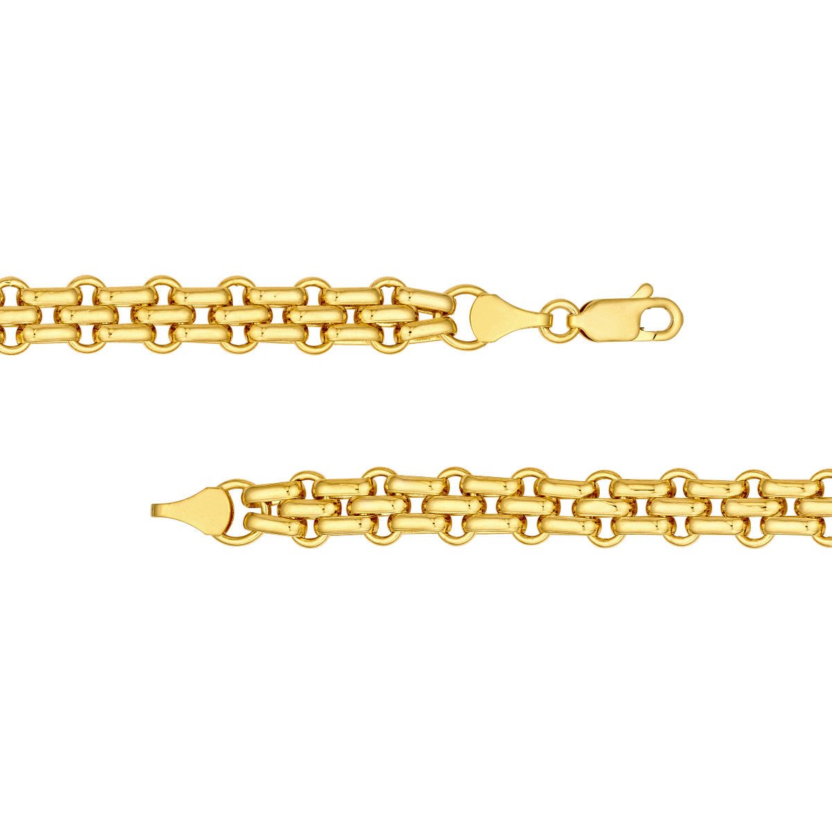 Birmingham Jewelry - 14K Yellow Gold Hollow Alternating 2 - 1 Link Chain - Birmingham Jewelry