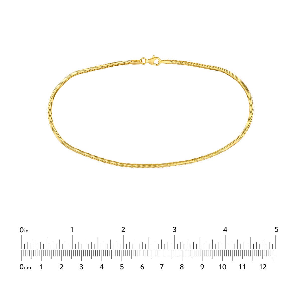 Birmingham Jewelry - 14K Yellow Gold Hollow D/C Snake Anklet - Birmingham Jewelry