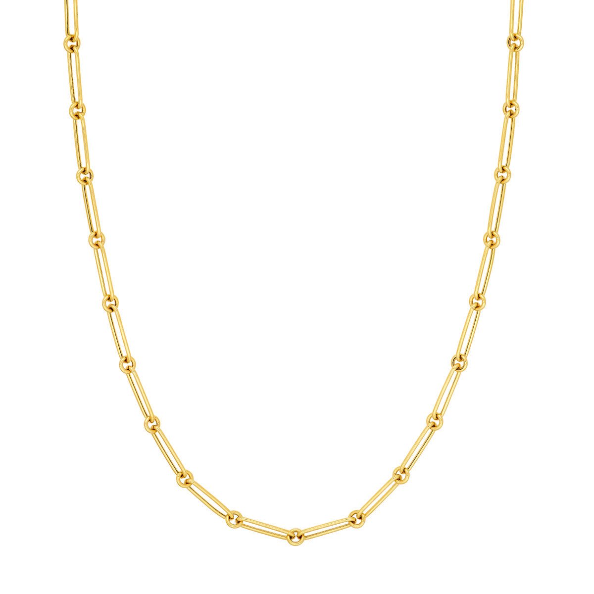 Birmingham Jewelry - 14K Yellow Gold Hollow Fancy Link 1+1 Chain - Birmingham Jewelry