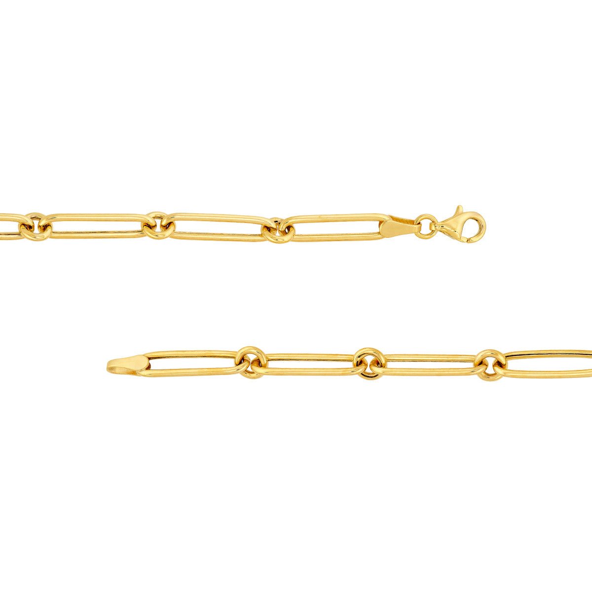 Birmingham Jewelry - 14K Yellow Gold Hollow Fancy Link 1+1 Chain - Birmingham Jewelry