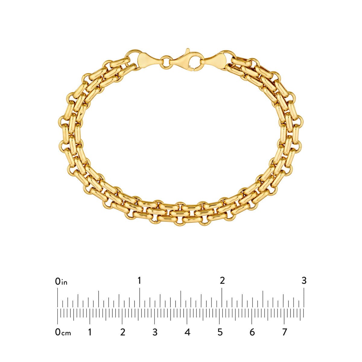 Birmingham Jewelry - 14K Yellow Gold Hollow Fancy Link Chain Bracelet - Birmingham Jewelry