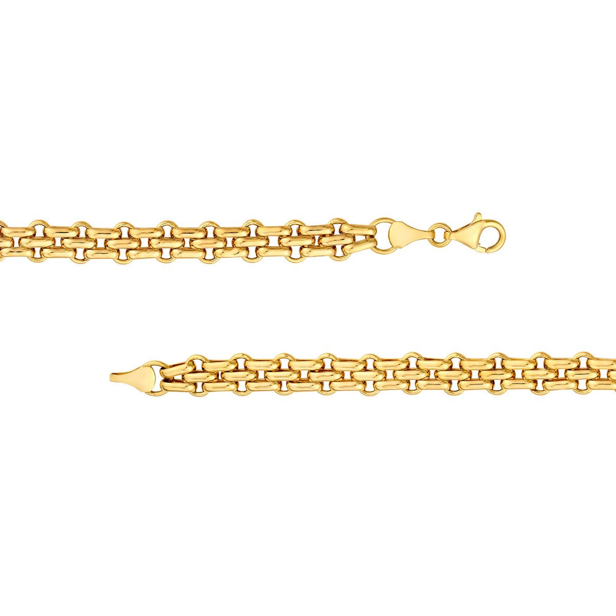 Birmingham Jewelry - 14K Yellow Gold Hollow Fancy Link Chain Bracelet - Birmingham Jewelry