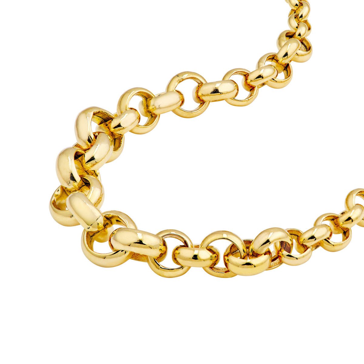Birmingham Jewelry - 14K Yellow Gold Hollow Graduated Large Rolo Necklace - Birmingham Jewelry