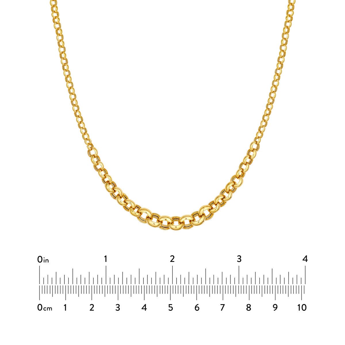 Birmingham Jewelry - 14K Yellow Gold Hollow Graduated Large Rolo Necklace - Birmingham Jewelry