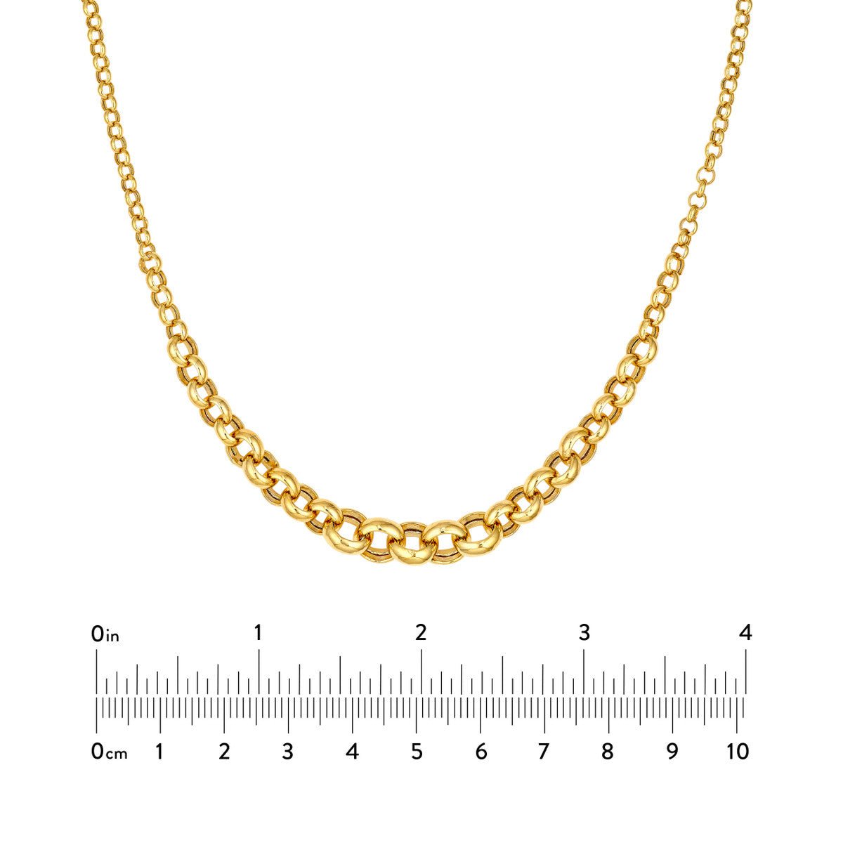 Birmingham Jewelry - 14K Yellow Gold Hollow Graduated Medium Rolo Necklace - Birmingham Jewelry
