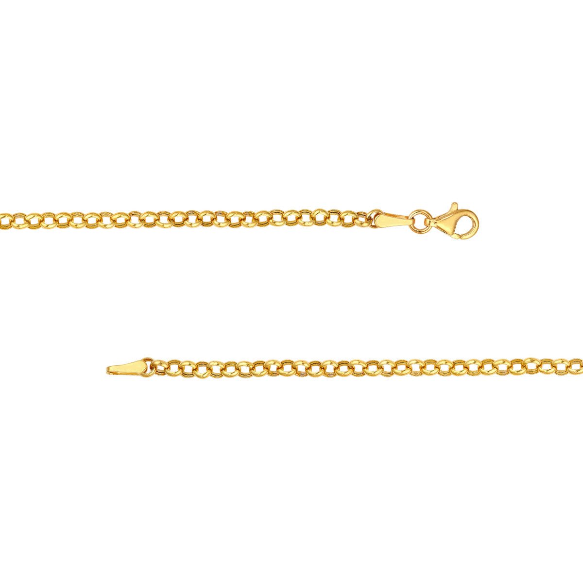 Birmingham Jewelry - 14K Yellow Gold Hollow Graduated Medium Rolo Necklace - Birmingham Jewelry