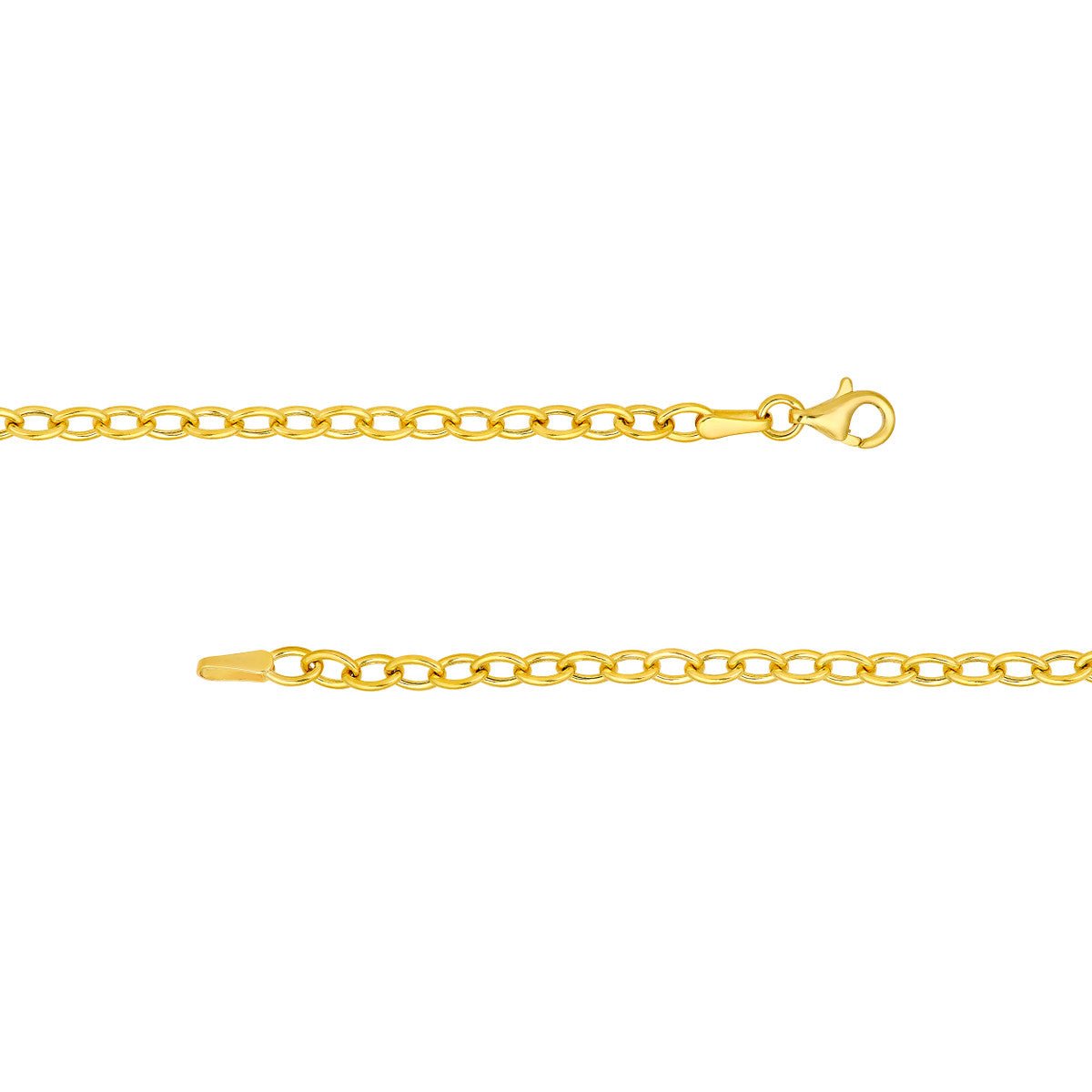 Birmingham Jewelry - 14K Yellow Gold Hollow Graduated Oval Link Chain Necklace - Birmingham Jewelry