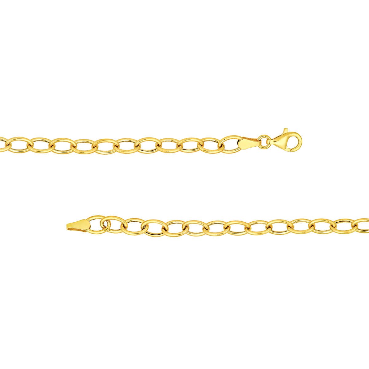 Birmingham Jewelry - 14K Yellow Gold Hollow Graduated Oval Link Necklace - Birmingham Jewelry