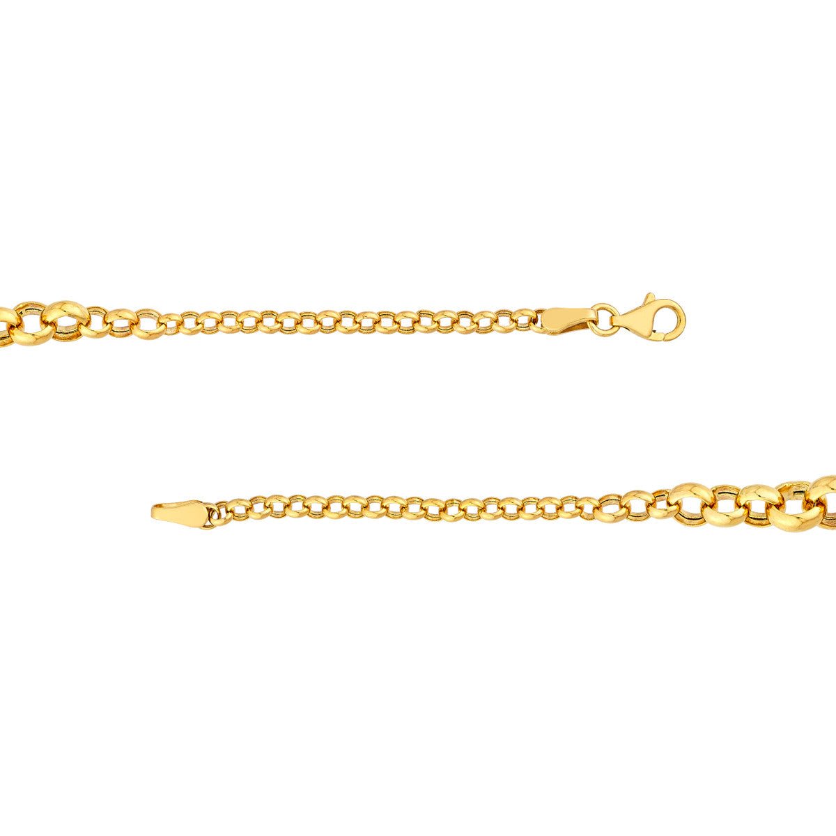 Birmingham Jewelry - 14K Yellow Gold Hollow Graduated Round Link Bracelet - Birmingham Jewelry