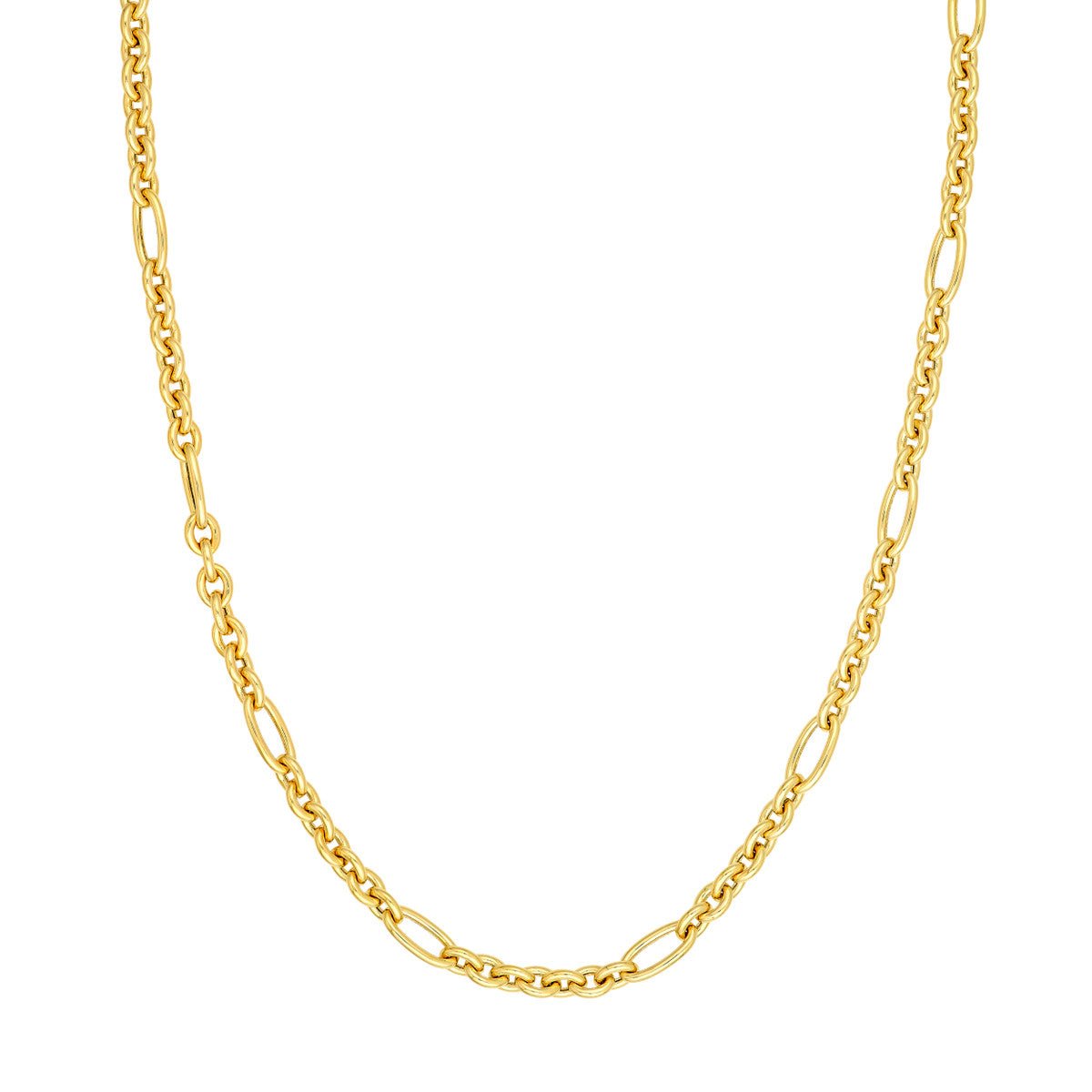 Birmingham Jewelry - 14K Yellow Gold Hollow Oval Link 7+1 Chain - Birmingham Jewelry