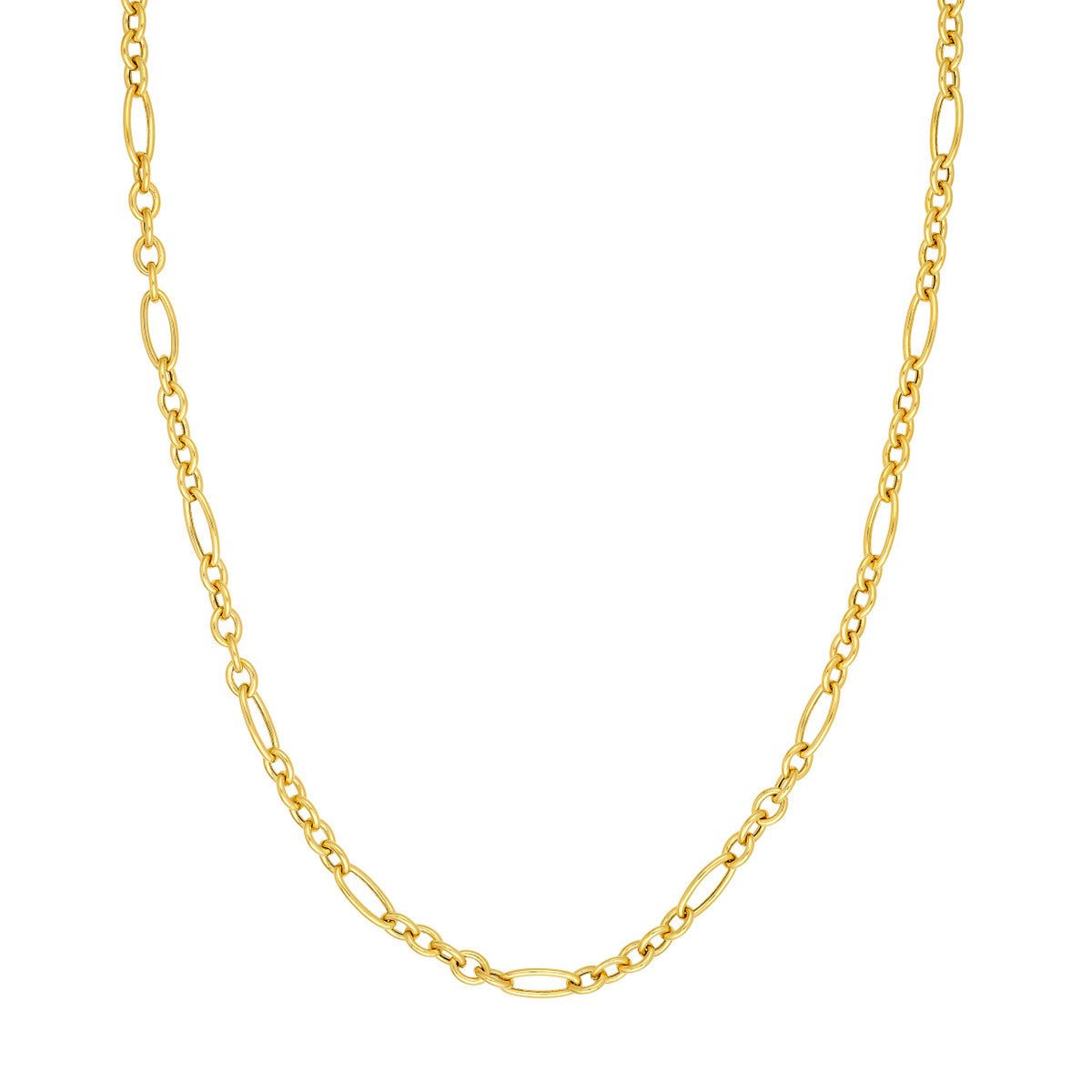 Birmingham Jewelry - 14K Yellow Gold Hollow Polished Oval Link 5+1 Chain - Birmingham Jewelry