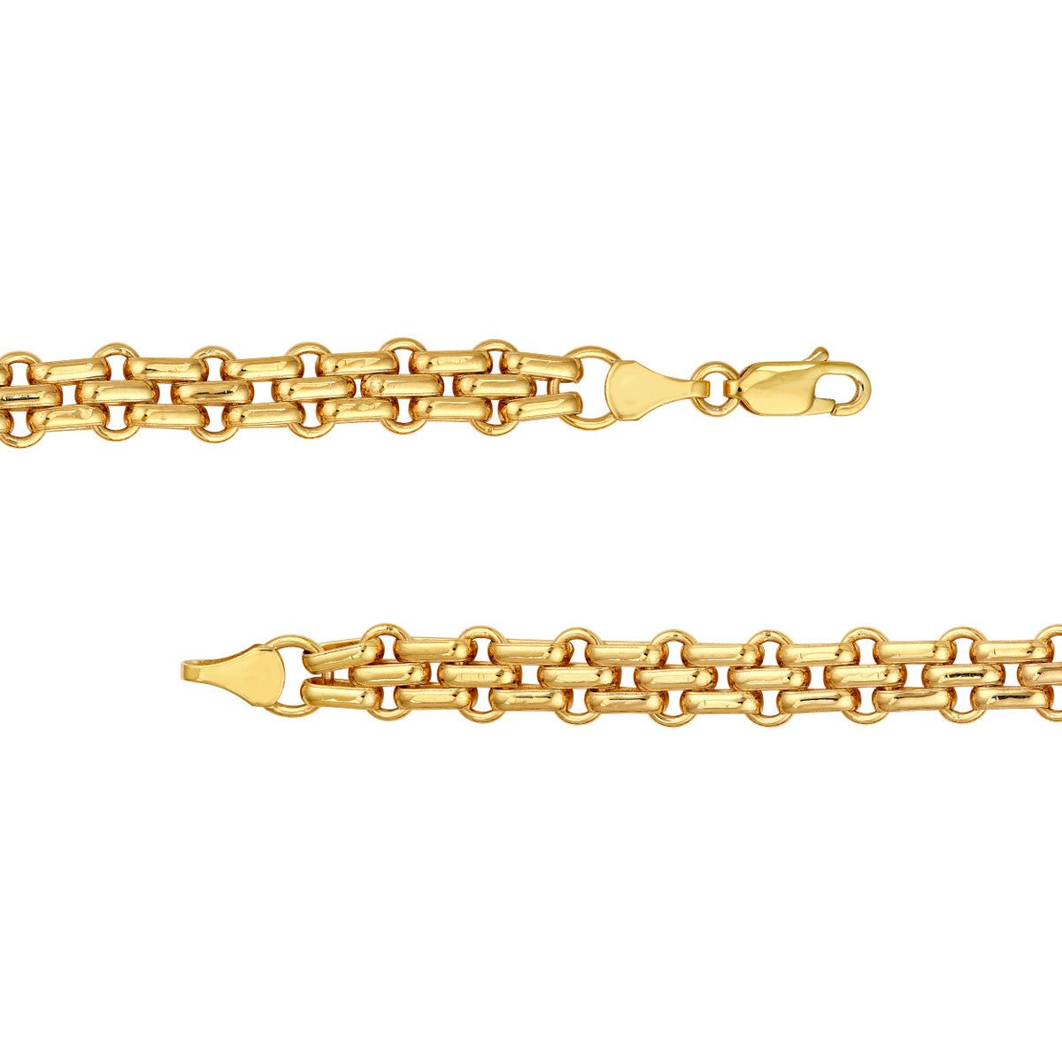 Birmingham Jewelry - 14K Yellow Gold Hollow Railroad Link Necklace - Birmingham Jewelry