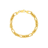 Birmingham Jewelry - 14K Yellow Gold Hollow Rolo Oval Link (3+1) Bracelet - Birmingham Jewelry