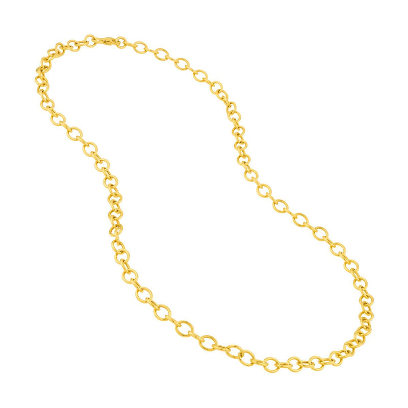 Birmingham Jewelry - 14K Yellow Gold Hollow Rounded Link Chain - Birmingham Jewelry