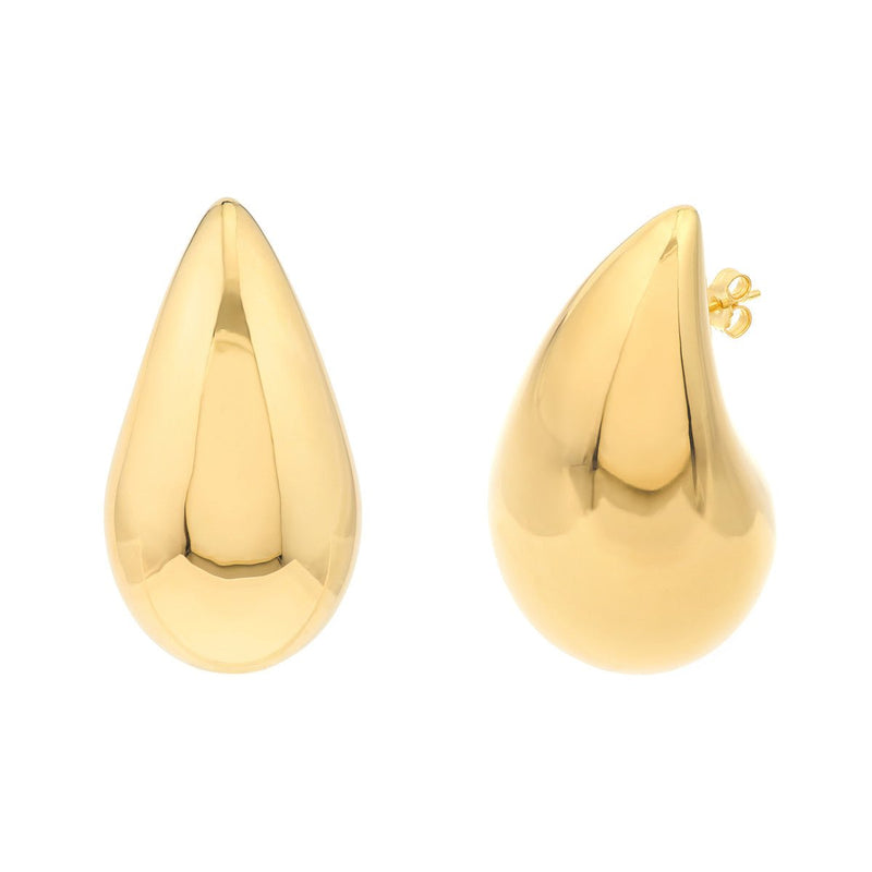 Birmingham Jewelry - 14K Yellow Gold Jumbo Puff Teardrop Dome Earrings - Birmingham Jewelry