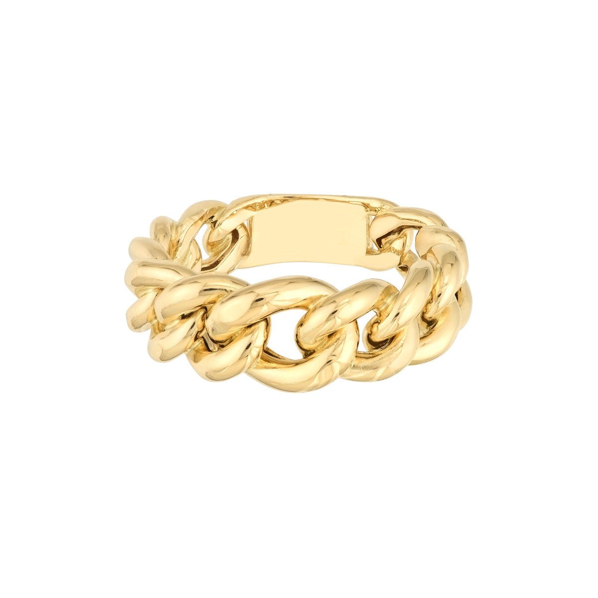 Birmingham Jewelry - 14K Yellow Gold Large Graduated Curb Link Ring - Birmingham Jewelry