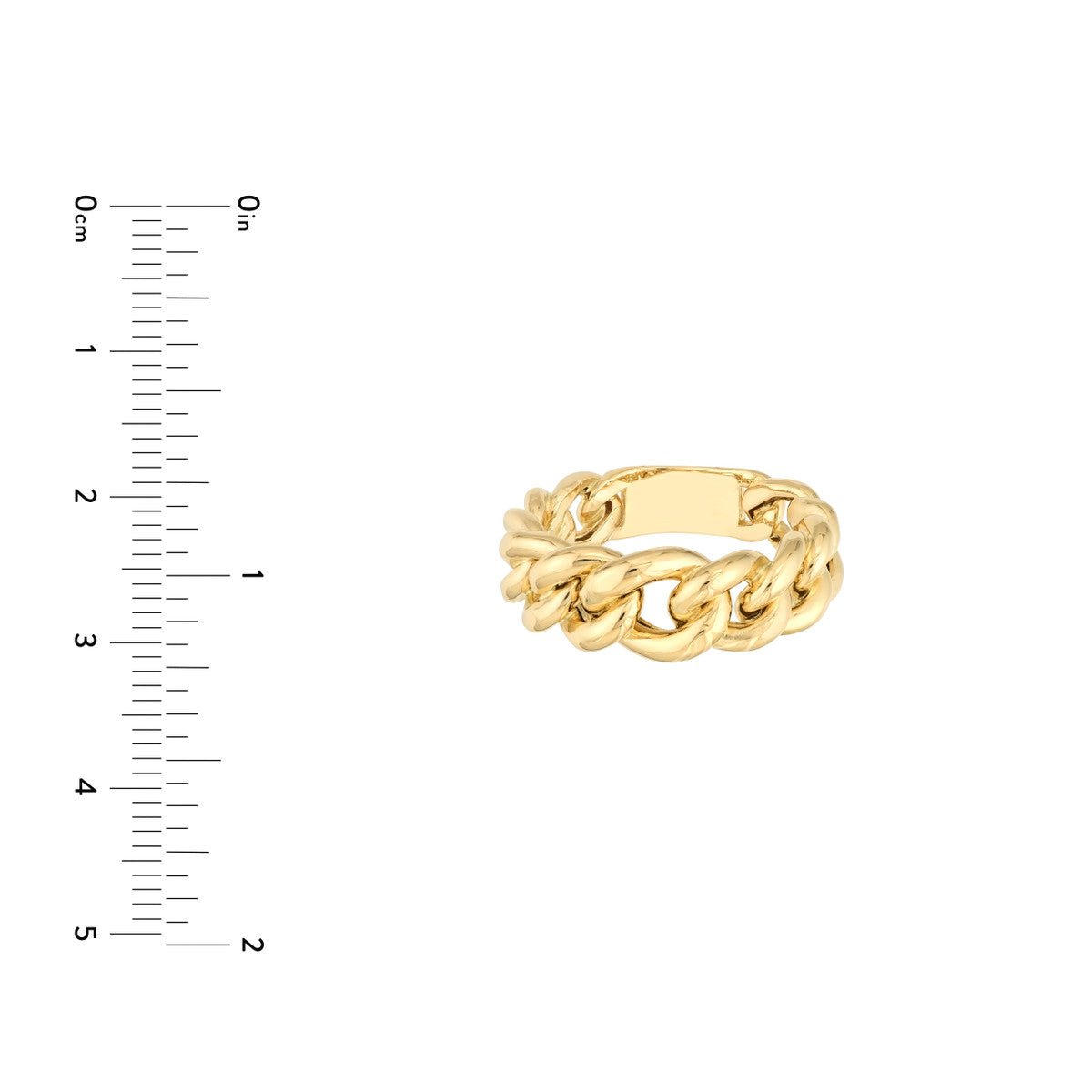 Birmingham Jewelry - 14K Yellow Gold Large Graduated Curb Link Ring - Birmingham Jewelry