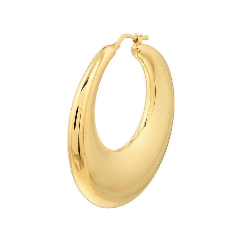 Birmingham Jewelry - 14K Yellow Gold Large Graduated Puffed Hoop Earrings - Birmingham Jewelry