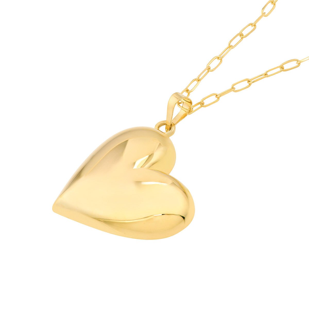 Birmingham Jewelry - 14K Yellow Gold Large Puff Heart Pendant Necklace - Birmingham Jewelry