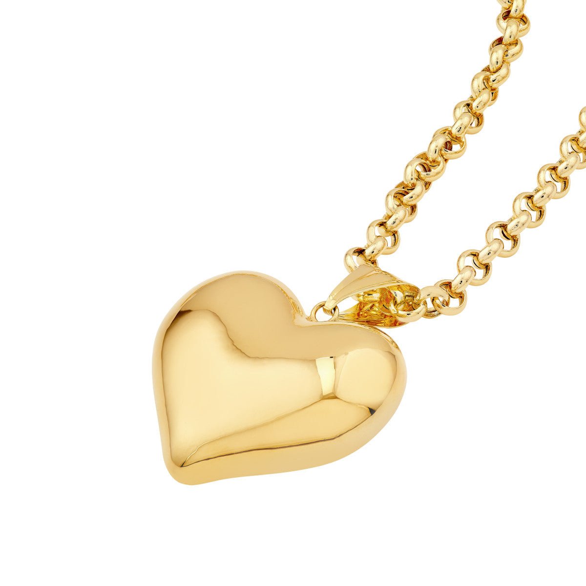Birmingham Jewelry - 14K Yellow Gold Large Puffed Heart Pendant - Birmingham Jewelry