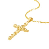 Birmingham Jewelry - 14K Yellow Gold Large Twist Cross Pendant - Birmingham Jewelry