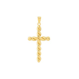 Birmingham Jewelry - 14K Yellow Gold Large Twist Cross Pendant - Birmingham Jewelry