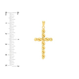 Birmingham Jewelry - 14K Yellow Gold Large Twist Cross Pendant - Birmingham Jewelry