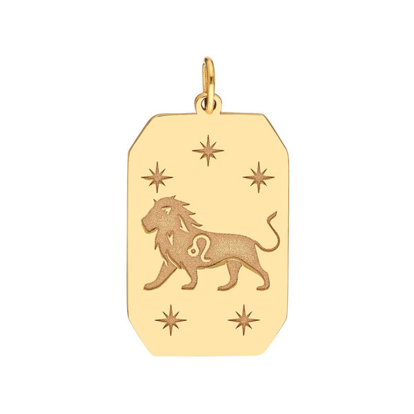 Birmingham Jewelry - 14K Yellow Gold Leo Engraved Pendant - Birmingham Jewelry