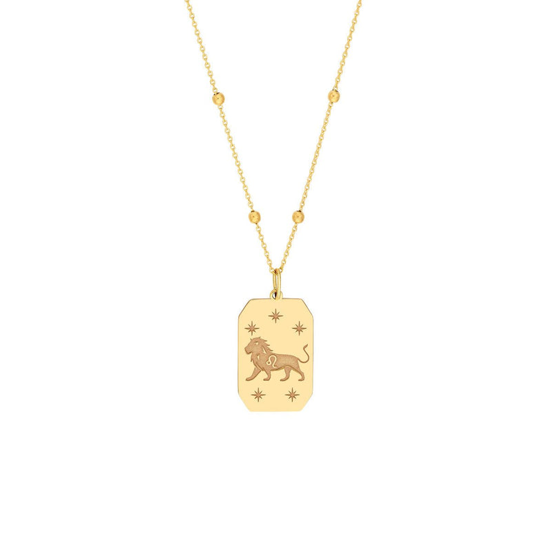 Birmingham Jewelry - 14K Yellow Gold Leo Engraved Pendant - Birmingham Jewelry