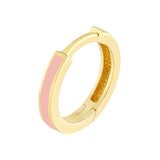 Birmingham Jewelry - 14K Yellow Gold Light Pink Baby Hoop Earrings - Birmingham Jewelry