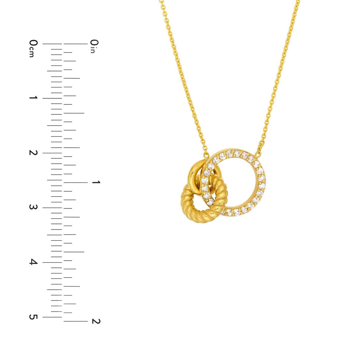 Birmingham Jewelry - 14K Yellow Gold Linked Circle Ring Necklace - Birmingham Jewelry
