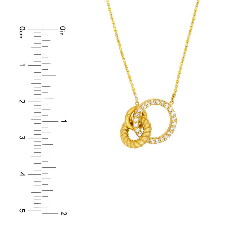 Birmingham Jewelry - 14K Yellow Gold Linked Circle Ring Necklace - Birmingham Jewelry