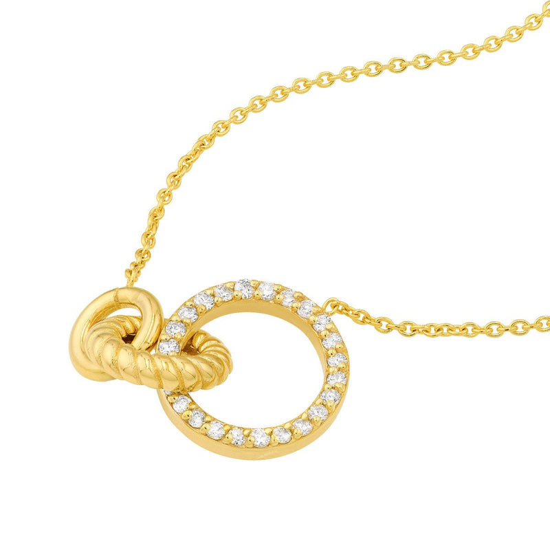 Birmingham Jewelry - 14K Yellow Gold Linked Circle Ring Necklace - Birmingham Jewelry