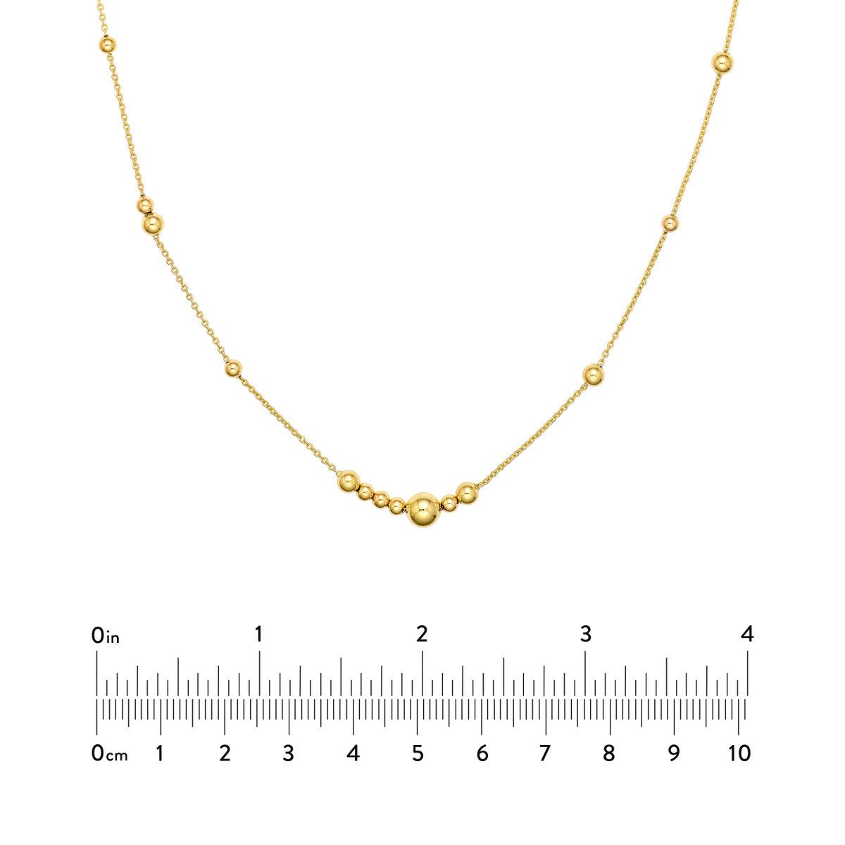 Birmingham Jewelry - 14K Yellow Gold Long and Lovely Alternating Beaded Necklace - Birmingham Jewelry