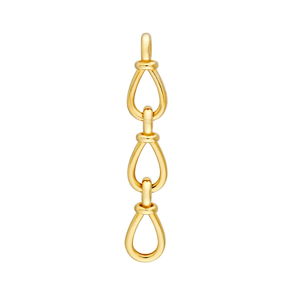 Birmingham Jewelry - 14K Yellow Gold Long Teardrop Link Dangle Earrings - Birmingham Jewelry