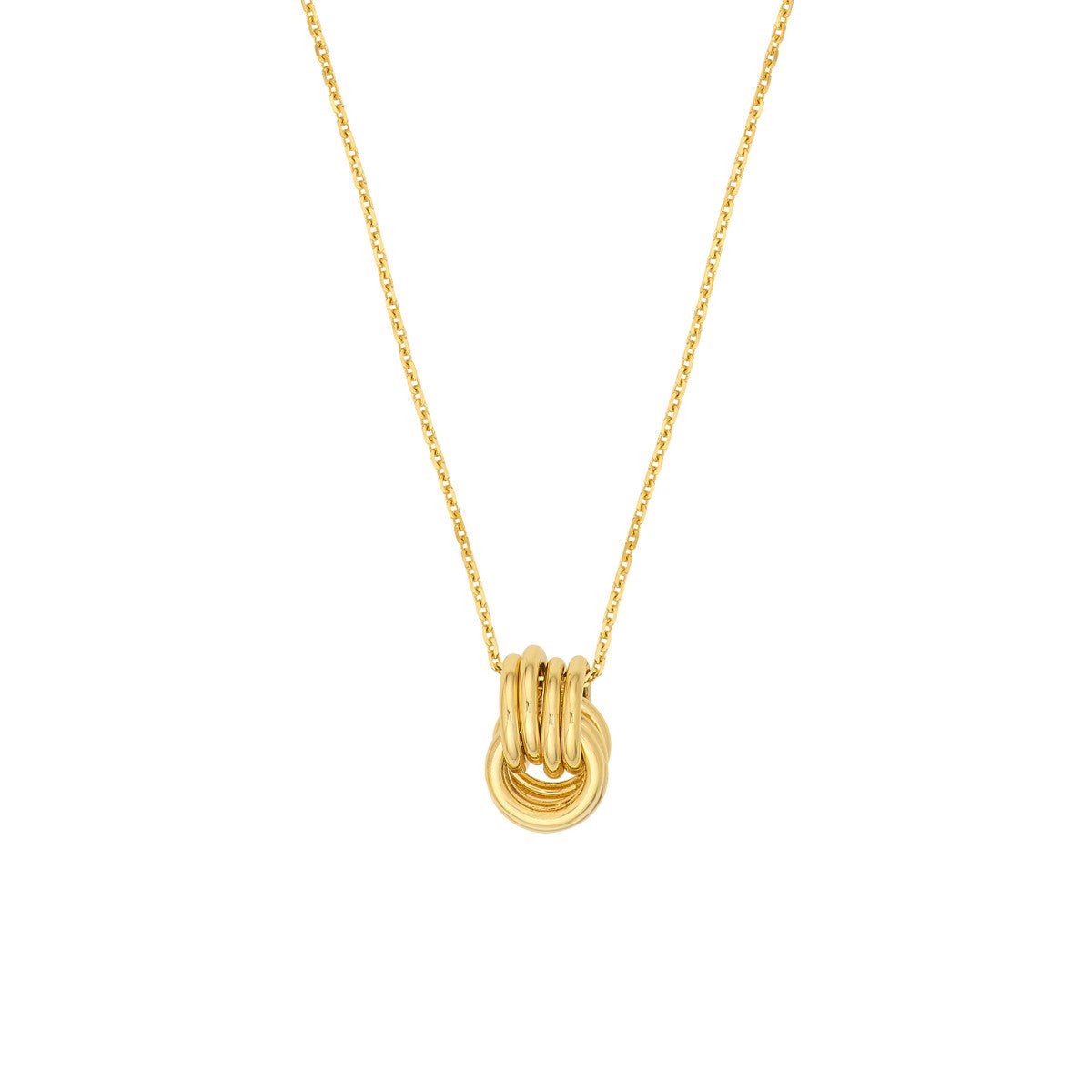 Birmingham Jewelry - 14K Yellow Gold Love Knot Pendant Cable Necklace - Birmingham Jewelry