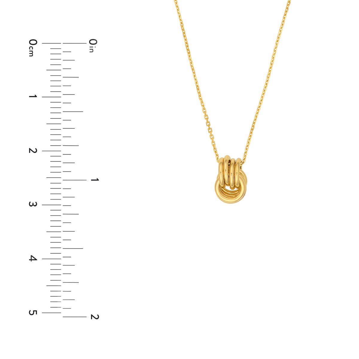 Birmingham Jewelry - 14K Yellow Gold Love Knot Pendant Cable Necklace - Birmingham Jewelry