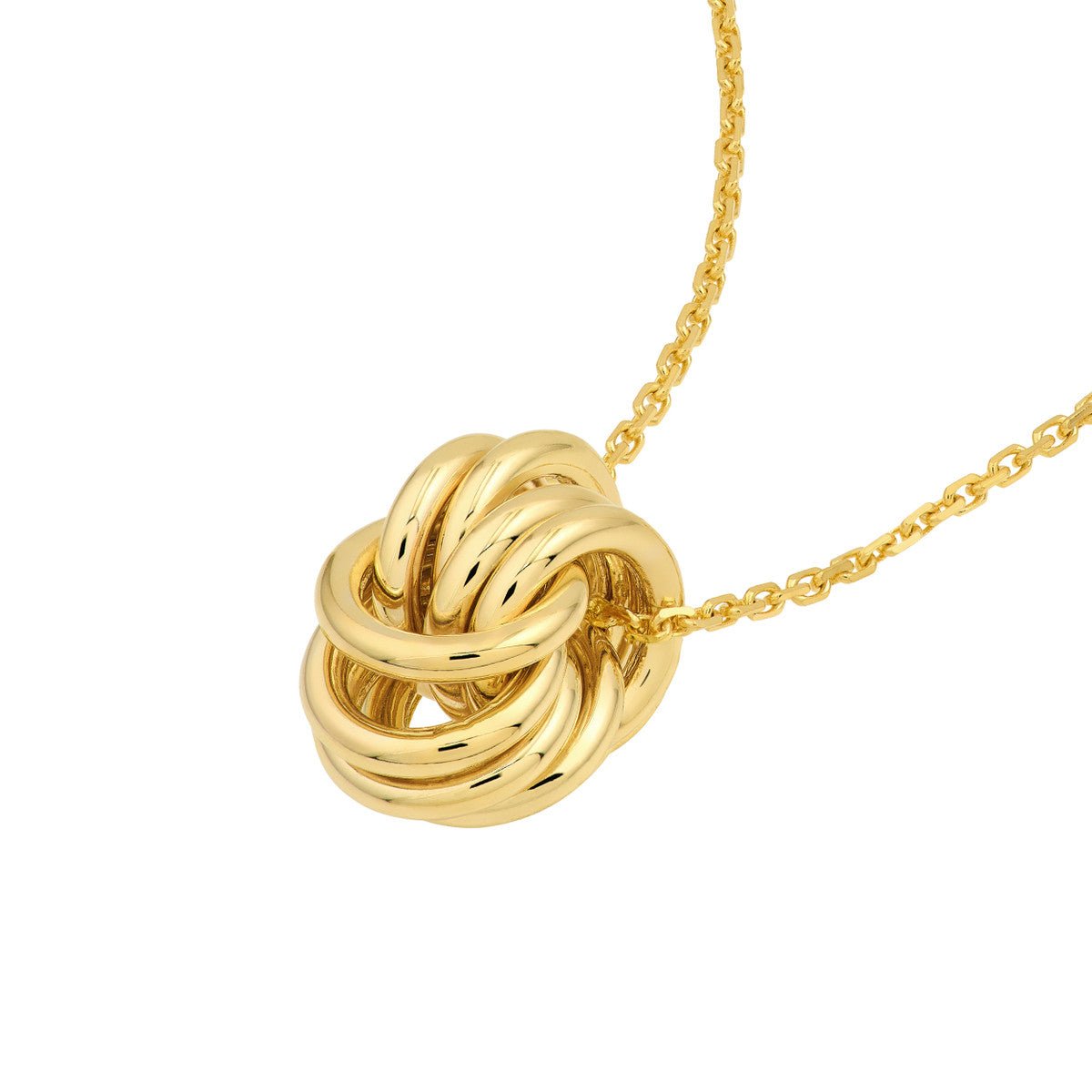 Birmingham Jewelry - 14K Yellow Gold Love Knot Pendant Cable Necklace - Birmingham Jewelry