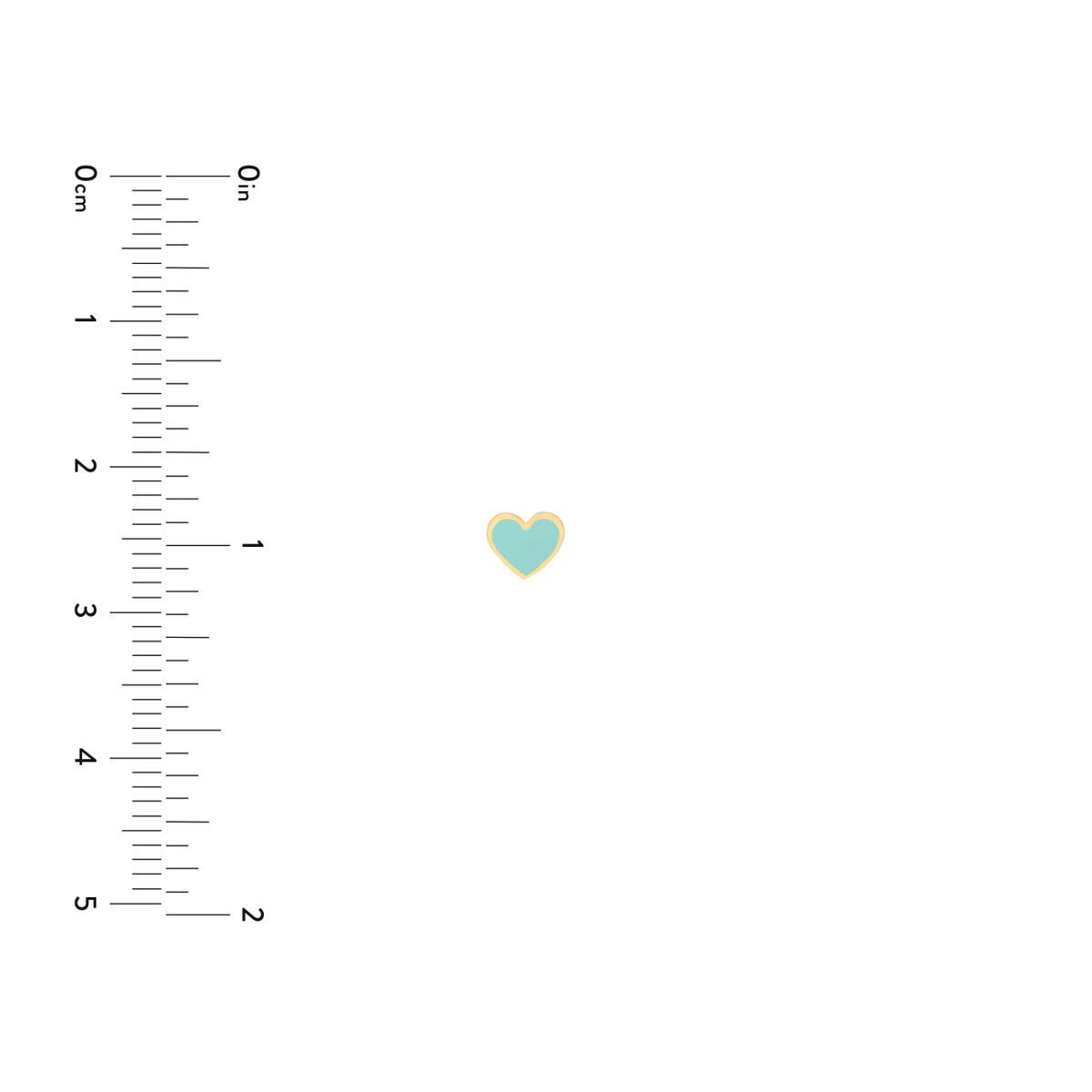 Birmingham Jewelry - 14K Yellow Gold Lt.Turquoise Enamel Heart Stud Earrings - Birmingham Jewelry
