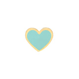 Birmingham Jewelry - 14K Yellow Gold Lt.Turquoise Enamel Heart Stud Earrings - Birmingham Jewelry