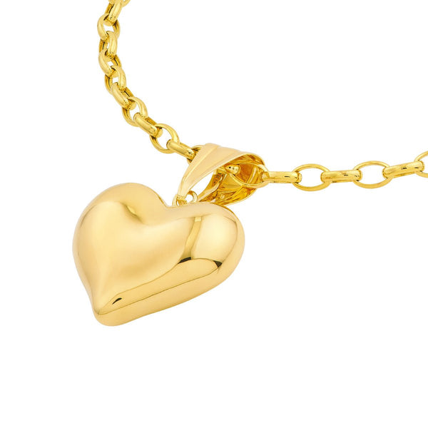 Birmingham Jewelry - 14K Yellow Gold Medium Puffed Heart Pendant - Birmingham Jewelry