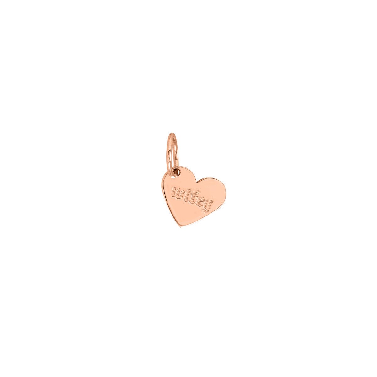Birmingham Jewelry - 14K Yellow Gold Mini Slanted Heart Engravable Charm - Birmingham Jewelry