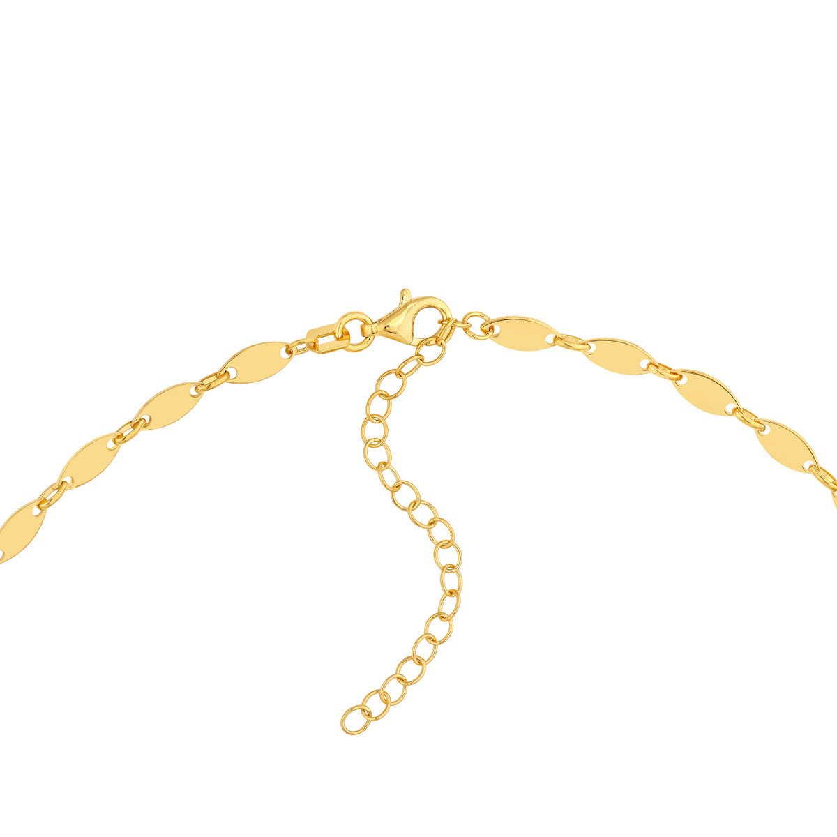 Birmingham Jewelry - 14K Yellow Gold Mirror Oval Shape Link Lariat Necklace - Birmingham Jewelry