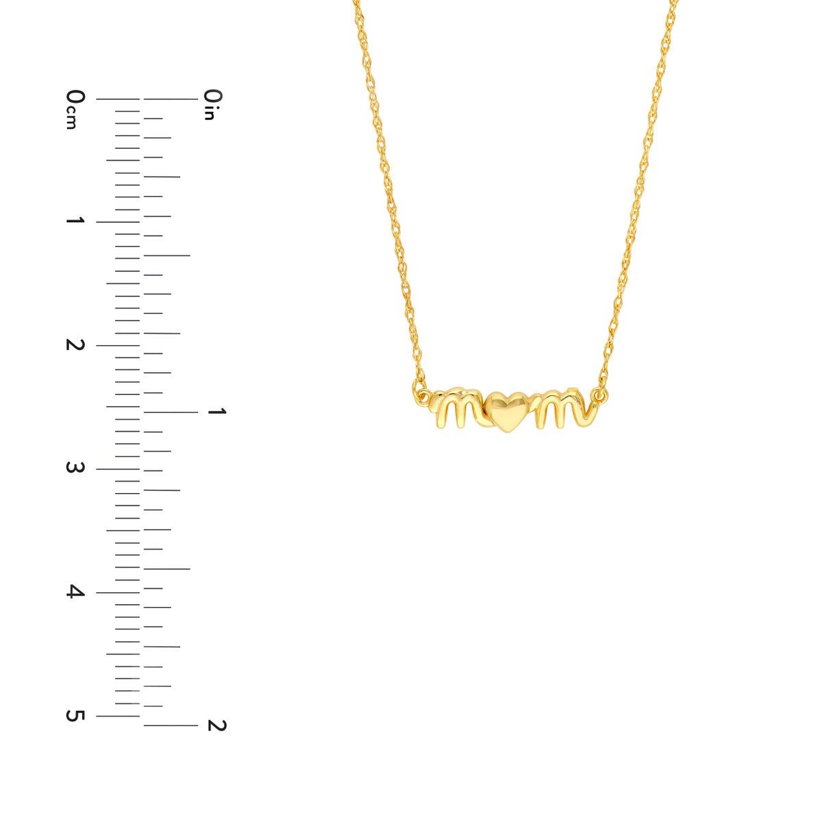 Birmingham Jewelry - 14K Yellow Gold Mom Heart Necklace - Birmingham Jewelry