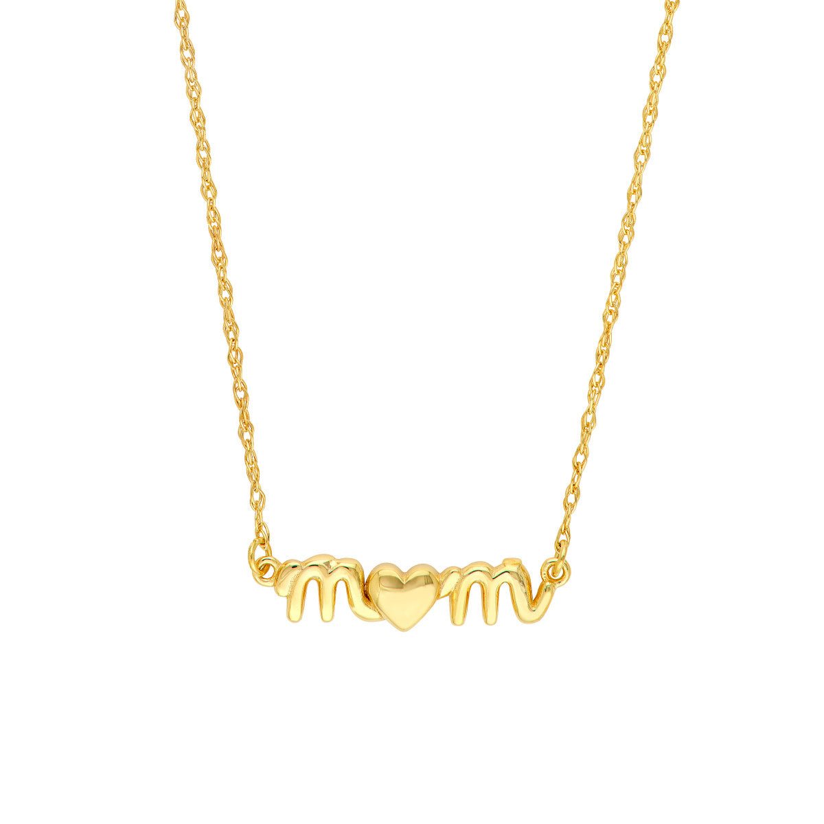 Birmingham Jewelry - 14K Yellow Gold Mom Heart Necklace - Birmingham Jewelry