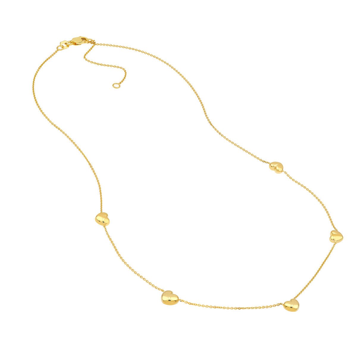 Birmingham Jewelry - 14K Yellow Gold Multi Heart Station Necklace - Birmingham Jewelry