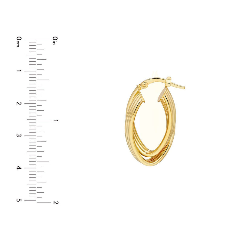 Birmingham Jewelry - 14K Yellow Gold Multi Tube Knot Hoop Earrings - Birmingham Jewelry