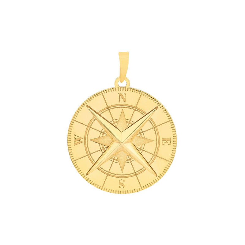 Birmingham Jewelry - 14K Yellow Gold Nautical Compass Pendant - Birmingham Jewelry