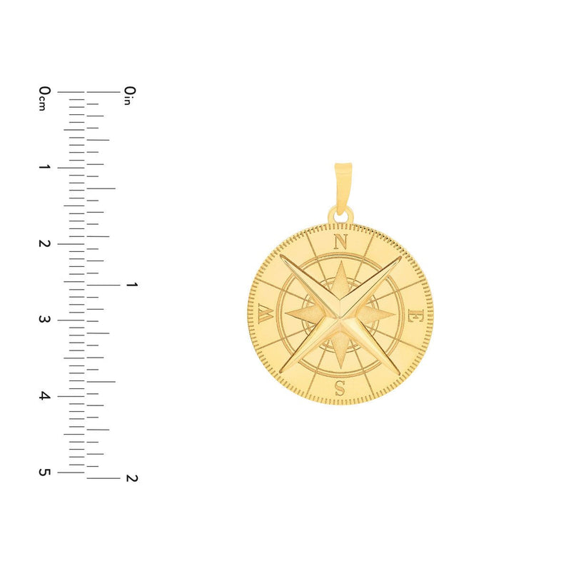 Birmingham Jewelry - 14K Yellow Gold Nautical Compass Pendant - Birmingham Jewelry